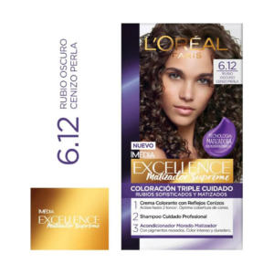 Excellence Tinte Kit 06.12 Rubio Oscuro Cenizo Perla - Imagen 1