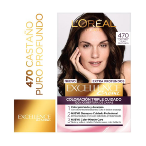 Excellence Tinte Kit 470 Castaño Cenizo Caoba - Imagen 1