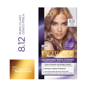 Excellence Tinte Kit 8.12 Rubio Claro Cenizo Perla - Imagen 1