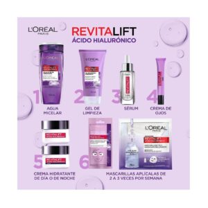 Loreal Crema Revitalift x 050 ml Acido Hialuronico Gel Anti Brillo - Imagen 2
