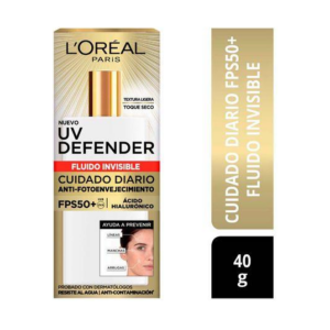 Loreal Bloqueador Uv Defender Fps50 40 g Fluido Invisible Anti-fotoenvejecimiento - Imagen 1
