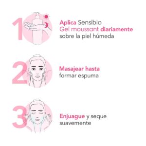 Bioderma Sensibio Gel Limpiador Facial x 500 ml Moussant Piel Sensible - Imagen 3