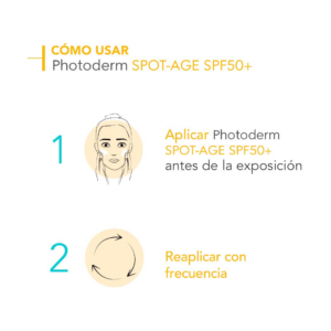 Bioderma Photoderm Bloqueador Facial Crema Spf 50 x 40 ml Spot-age Antimanchas - Imagen 5