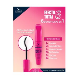 Vogue Mascara Efecto Total Negro - Imagen 2