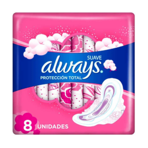 Always Toallas x 08 Proteccion Total Suave Tela (rosado) - Imagen 1
