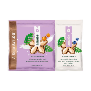 Amaras Shampoo + Acondic. Tira x 12 Sachets 22 ml Magia Andina - Imagen 1