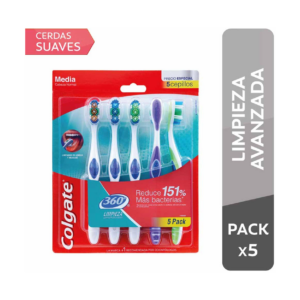 Colgate Oferta Cepillo 360° x 05 Und Limpieza Completa Medio - Imagen 1