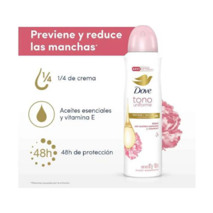 Dove Desodorante Spray 87 g - 150 ml Tono Uniforme Rosas - Imagen 2