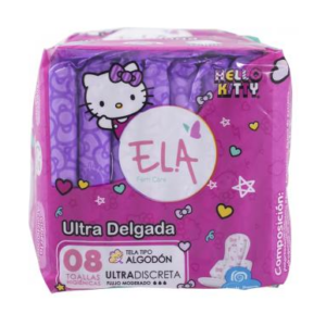 Ela Toallas x 10 Und Hello Kitty Ultradelgada Tela - Imagen 1