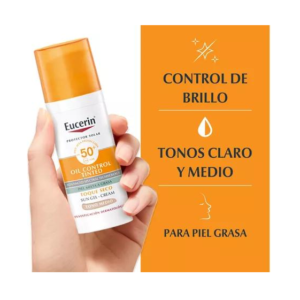 Eucerin Bloqueador Facial Gel Con Color Fps 50 x 50 ml Oil Control Toque Seco Tono Medio - Imagen 2