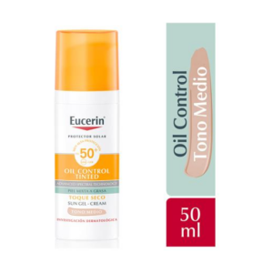 Eucerin Bloqueador Facial Gel Con Color Fps 50 x 50 ml Oil Control Toque Seco Tono Medio - Imagen 1