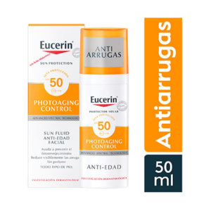 Eucerin Bloqueador Facial Fluido Fps 50 x 50 ml Photoaging Contro Antiedad - Imagen 1