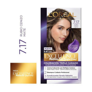 Excellence Tinte Kit 7.17 Rubio Cenizo Mate - Imagen 1