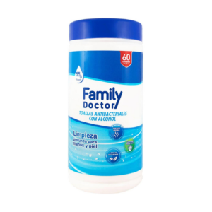 Family Doctor Toallitas Humedas Antibact x 060 Und C/ Alcohol Pote - Imagen 1
