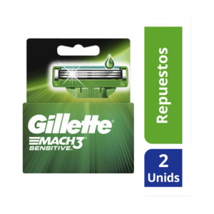 Gillette Mach3 Repuesto x 2 Sensitive - Imagen 1