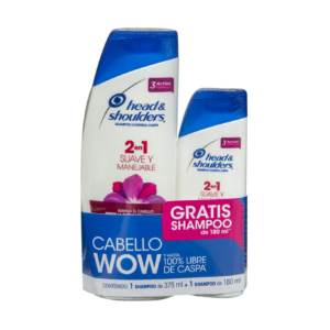 H & S Oferta Shampoo 375/shampoo 180 ml Suave Y Manejable 2 En 1 - Imagen 1
