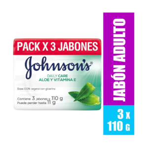Johnsons Oferta Jabon Adulto 110 g Tripack Aloe Y Vit E - Imagen 1