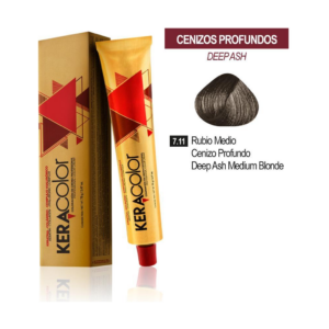 Keracolor Tinte Tubo 7.11 Rubio Medio Cenizo Profundo - Imagen 1