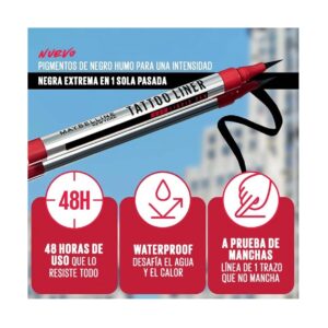 Maybelline Delineador Liq Tatto 48 H Precise Punta Plumon - Imagen 2