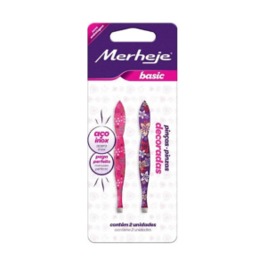 Merheje Pinza Punta Recta Set x 02 Und Basica Decorada - Imagen 1