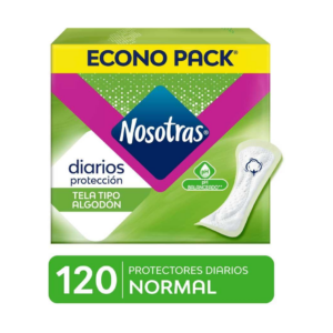 Nosotras Toallas x 150 Protectoras Normal Tela Tipo Algodon - Imagen 1