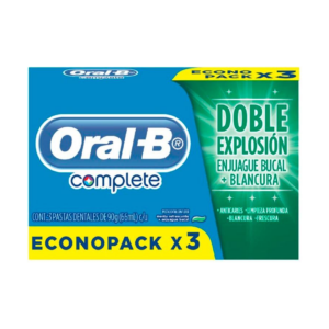 Oral B Oferta Dentifrico Tripack x 66 ml Complete Doble Explosion Verde - Imagen 1