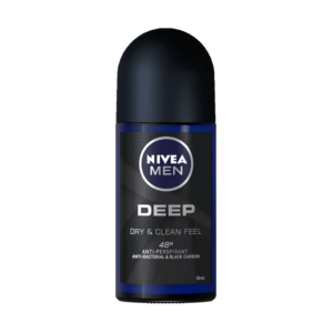 Nivea Desodorante Roll On x 50 ml Deep For Men Black Carbon (vidrio) - Imagen 1