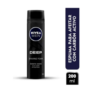 Nivea For Men Espuma De Afeitar x 200 ml Deep Black Carbon Antibac - Imagen 1
