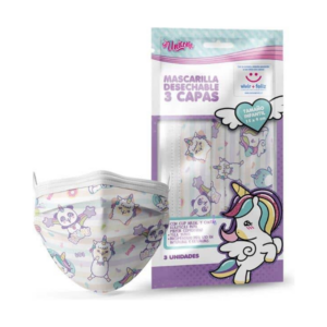 Unicorn Mascarillas x 03 Und (niñas) Cod 52255 - Imagen 1