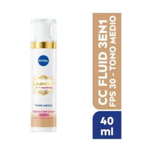 Nivea Luminous Crema x 040 ml Fluido Con Color Tono Medio Spf30 Antimanchas - Imagen 1