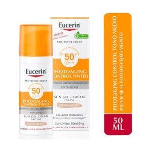 Eucerin Bloqueador Facial Con Color Fps 50 x 50 ml Photoaging Control Anti-edad Tono Medio - Imagen 1