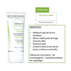 Bioderma Sebium Crema Hidratante x 30 ml Mat Control - Imagen 1