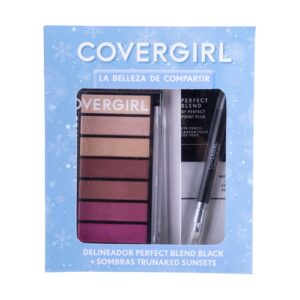 Cover Girl Estuche Delineador De Ojos Perfect Blend 100 Basic Black/sombras Octeto Trunaked Sunsets - Imagen 1