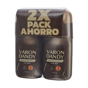 Pack de 2 desodorantes de Varon Dandy Roll On de 60ml. Protección eficaz y aroma clásico para hombres.