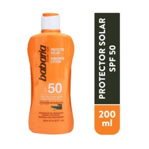 Babaria Bloqueador Spf 50 x 200 ml Aloe Acelerador Bronceado Frasco Anaranjado - Imagen 1