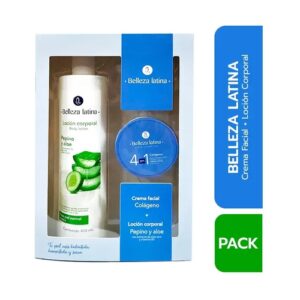 Belleza Latina Estuche L.corp.450 Ml/crema Facial Colageno 50 ml Pepino Aloe - Imagen 1
