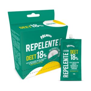 Palmera Repelente x 10 ml Disp x 20 Sachets Deet 18% (con Tapa) - Imagen 1