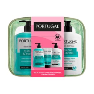 Portugal Neceser Gel De Ducha 470 Ml/Cr Corporal 450 G/Exfoliante 160 G Tubo Quinua Y Avena - Imagen 1