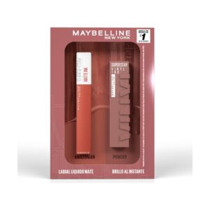 Maybelline Estuche Labial Superstay Vinyl 120 Punchy/Matte Ink 70 Amazonian - Imagen 1
