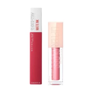 MAYBELLINE PACK LABIAL SUPERSTAY MATTE INK 80 RULER/LIP LIFTER GLOSS 005 PETAL - Imagen 1