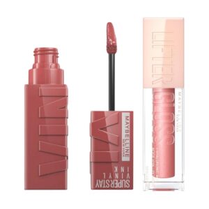 MAYBELLINE PACK LABIAL SUPERSTAY VINYL INK 35 CHEEKY/LIP LIFTER GLOSS 003 MOON - Imagen 2