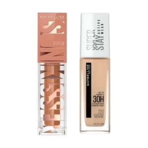 MAYBELLINE PACK MAQUILLAJE SUPER STAY 30H 220 NATURAL BEIGE/RUBOR LIQUIDO SUNKISSER 11 ELECTR - Imagen 1