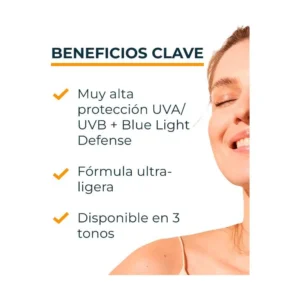 EUCERIN BLOQUEADOR FACIAL CON COLOR FPS 50+ X 50 ML HYDRO FLUID TONO CLARO - Imagen 5