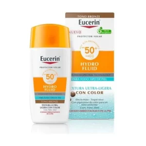 EUCERIN BLOQUEADOR FACIAL CON COLOR FPS 50+ X 50 ML HYDRO FLUID TONO BRONZE - Imagen 1