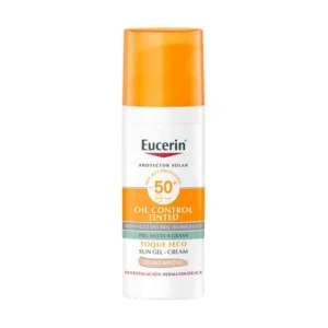 EUCERIN BLOQUEADOR FACIAL GEL CON COLOR FPS 50 X 50 ML OIL CONTROL TOQUE SECO TONO MEDIO - Imagen 1