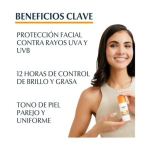 EUCERIN BLOQUEADOR FACIAL GEL CON COLOR FPS 50 X 50 ML TOQUE SECO TONO CLARO - Imagen 4