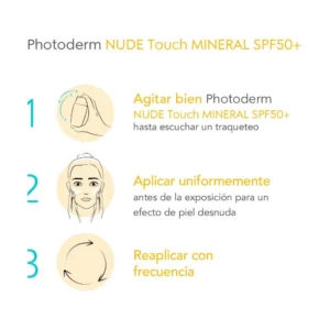 BIODERMA PHOTODERM BLOQUEADOR FACIAL CREMA CON COLOR SPF 50 X 40 ML NUDE TOUCH TONO DORADO - Imagen 2