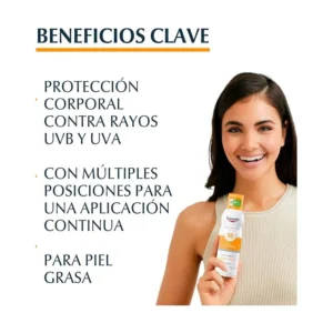 Eucerin Protector Solar Corporal en Spray Transparent Toque Seco FPS 50+ 200 ml - Imagen 4