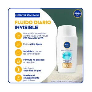 NIVEA SOLAR BLOQUEADOR FPS 50 X 040 ML FACIAL FLUIDO DIARIO ULTRA LIGERO C. COLOR TONO MEDIO - Imagen 2
