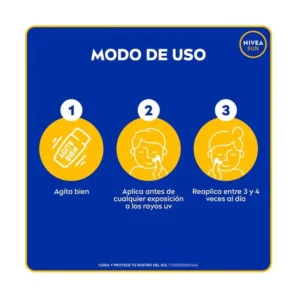 NIVEA SOLAR BLOQUEADOR FPS 50 X 040 ML FACIAL FLUIDO DIARIO ULTRA LIGERO C. COLOR TONO MEDIO - Imagen 4